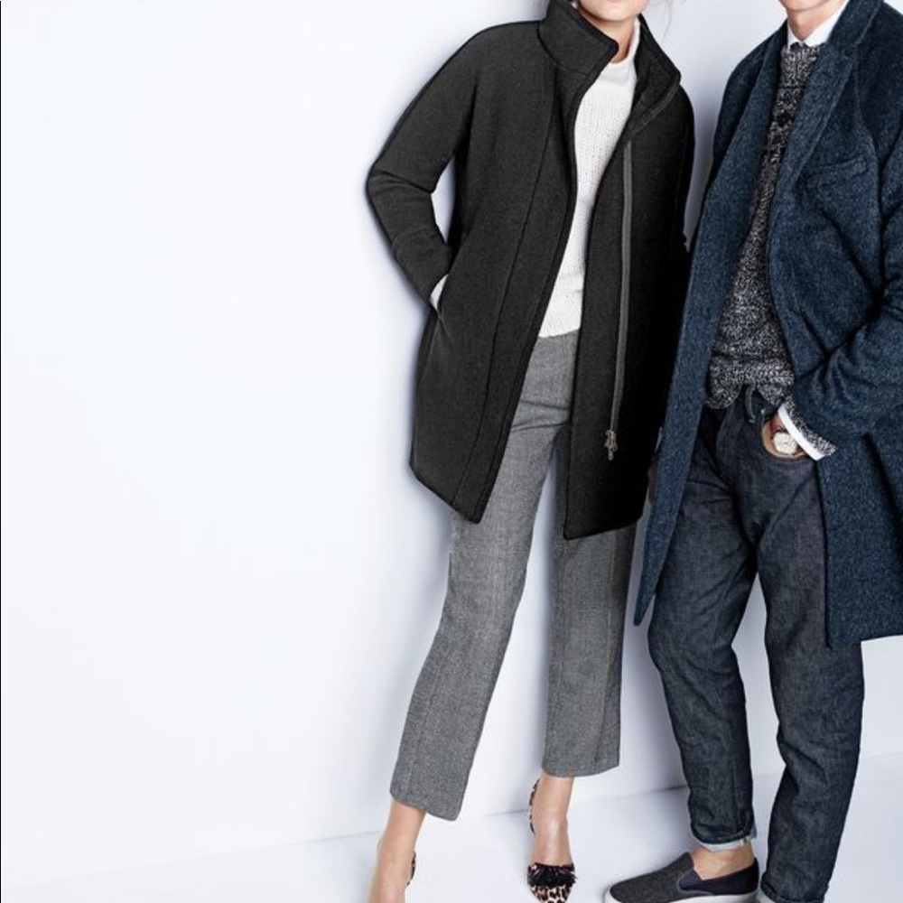 J.crew Stadium-Cloth Cocoon Coat Size 0P Black